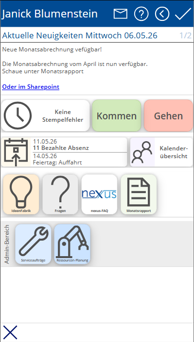 Service-Techniker-App auf Smartphone